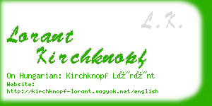 lorant kirchknopf business card